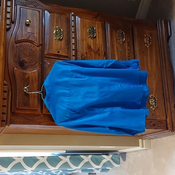 2/$30 Women's Peacock Blue Jewel Tone Blouse - Picture 3 of 5